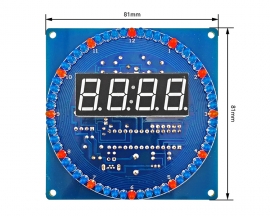 DS1302 DIY Rotating LED Clock Kit with Temperature and Light Control, 4-Digit Display